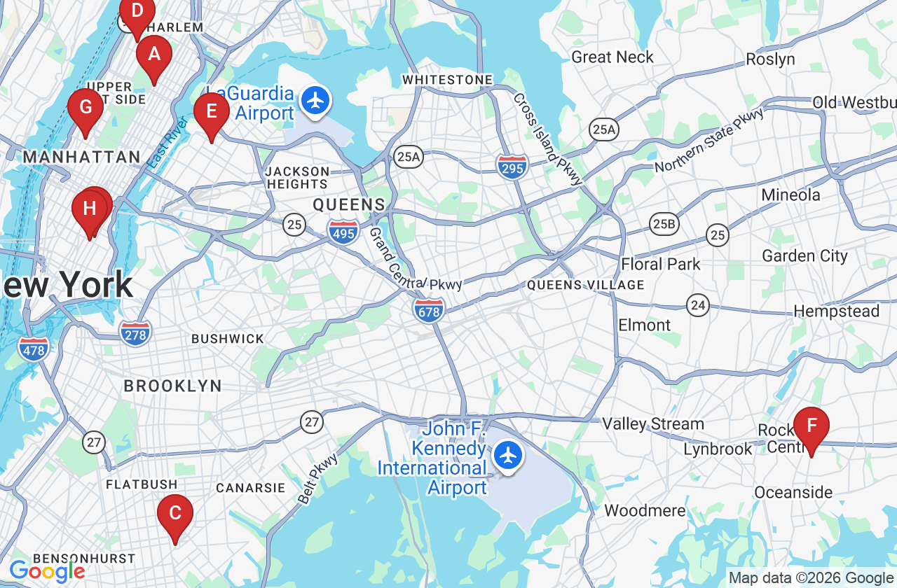 Map of Mount Sinai Health System hospital parking locations